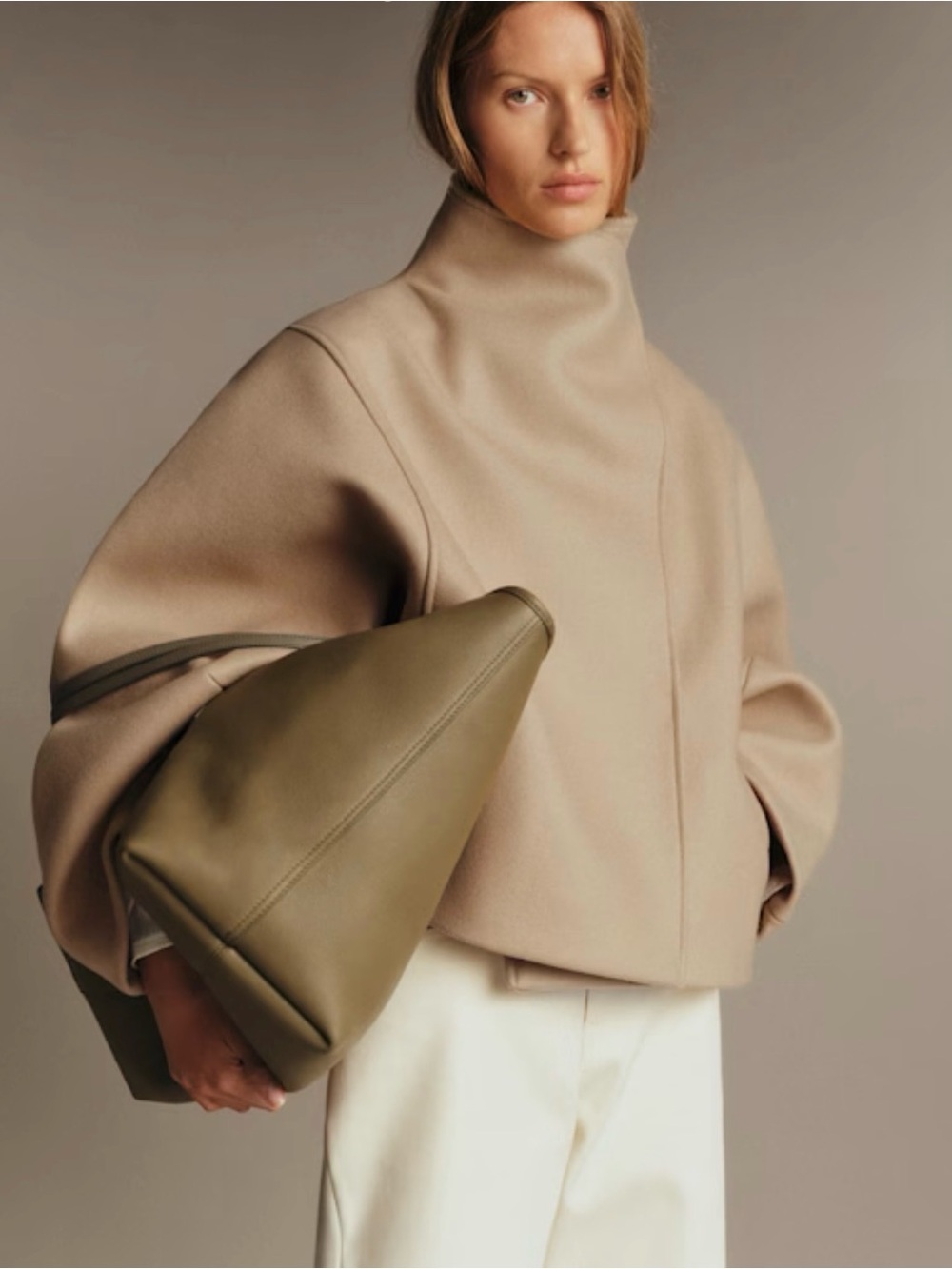 Sezane Danny Coat Beige Size T2 Medium/Large